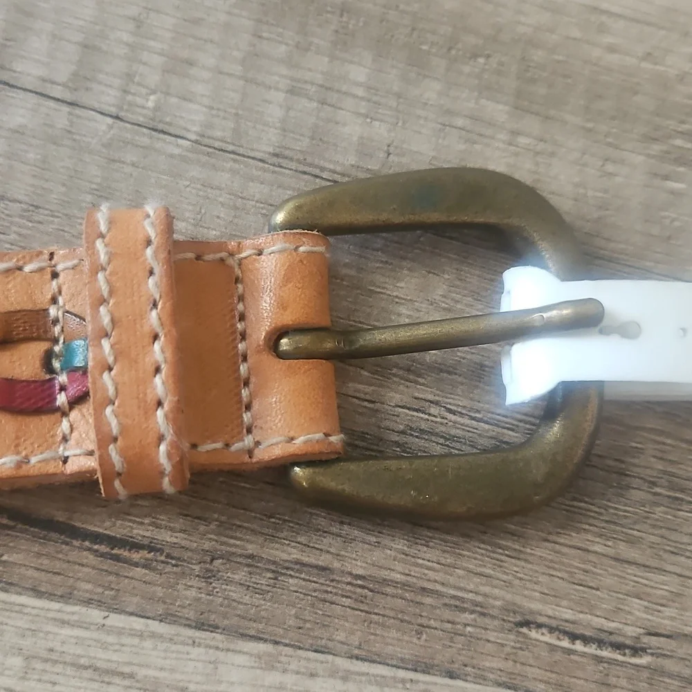 Genuine Leather Multi Colored Tan Belt - Picture 6 of 6